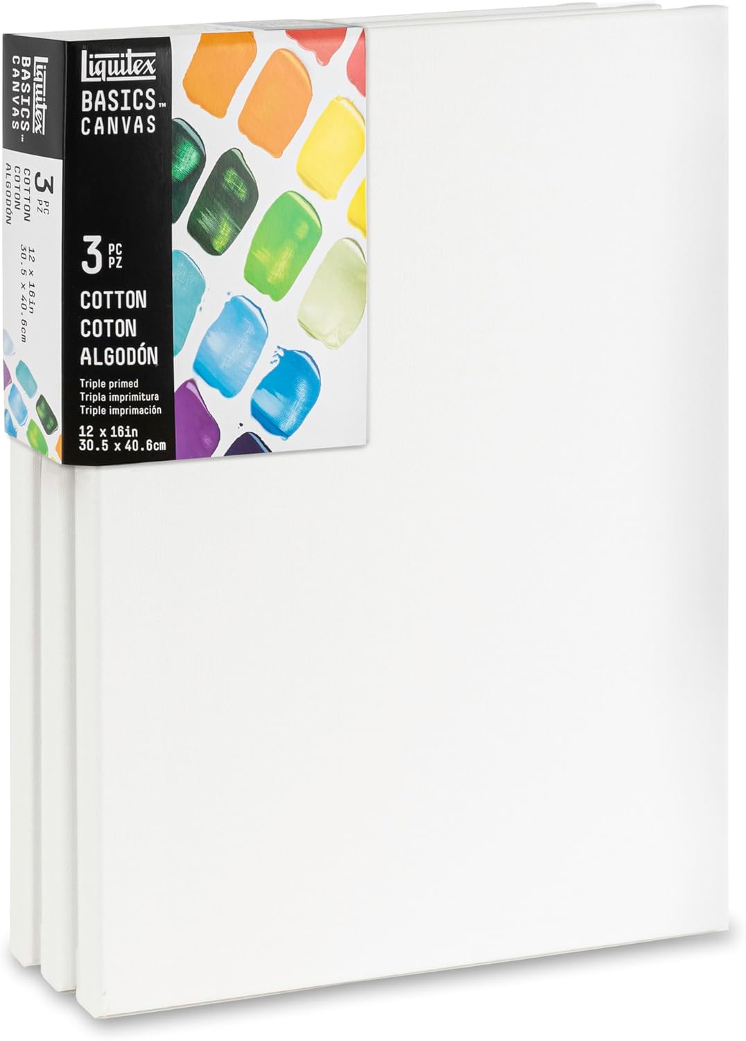 Liquitex BASICS Canvas, 3 pack, 18" x 24"