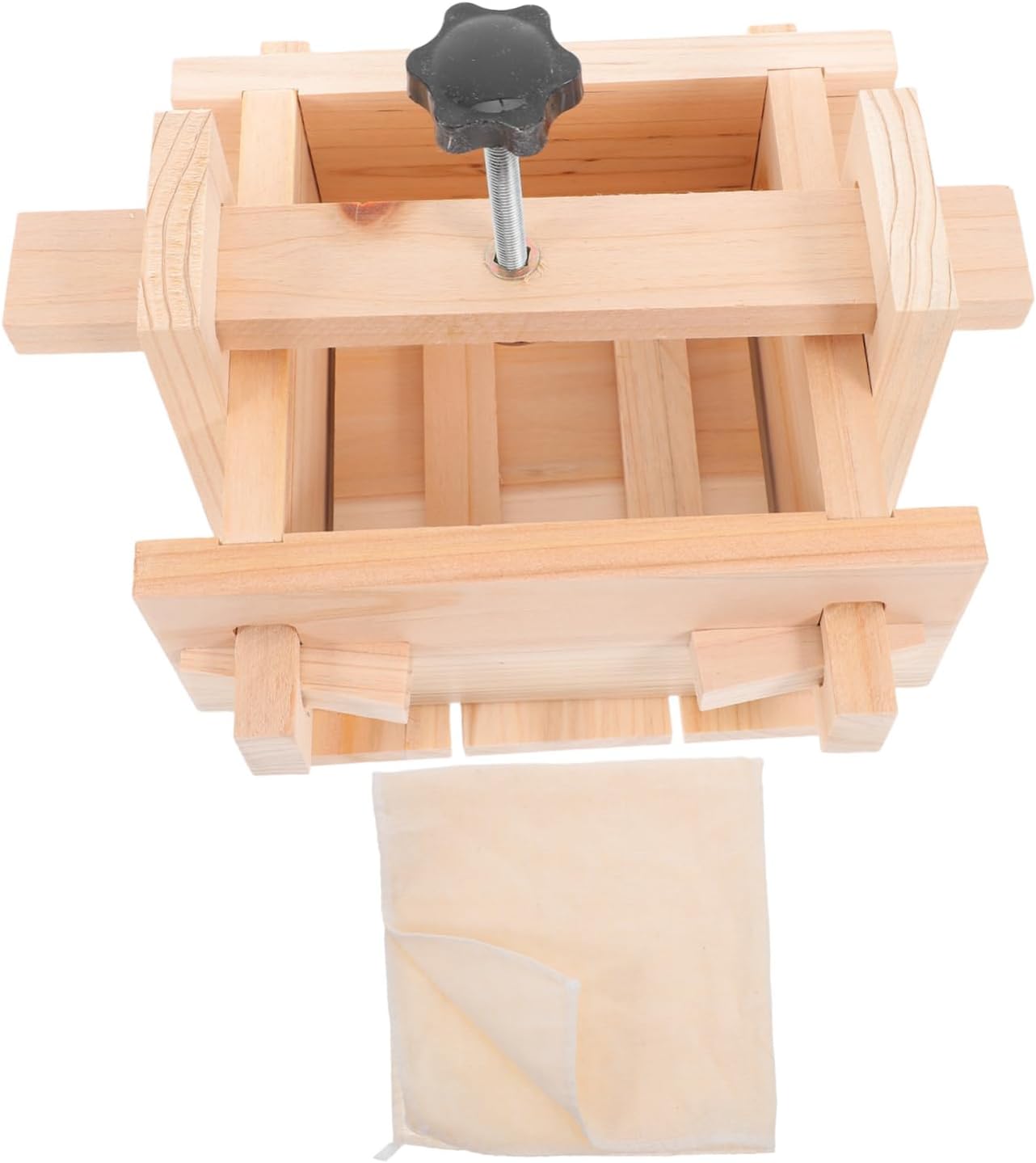 HEALLILY Tofu Maker: Tofu Making Kit - Wooden Cheese Maker Soybean Curd Press Mold Presser Hand Tool with Cheesecloth For DIY Bean Curd Cheese And Dessert Kitchen Tool