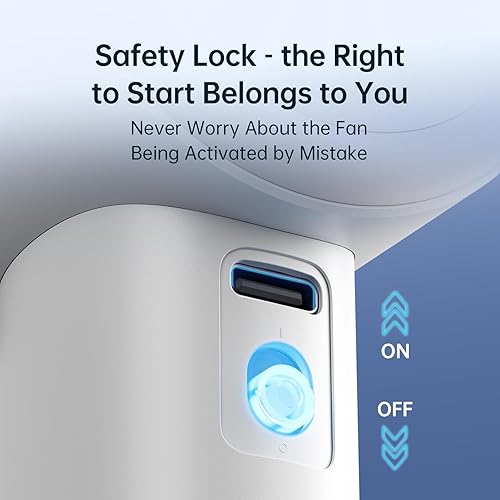 Miniatura 5 de JISULIFE Ventilador de mano portátil, velocidad (1-100) Turbo Mini ajustable y batería de 3600 mAh, ventilador personal recargable, pantalla