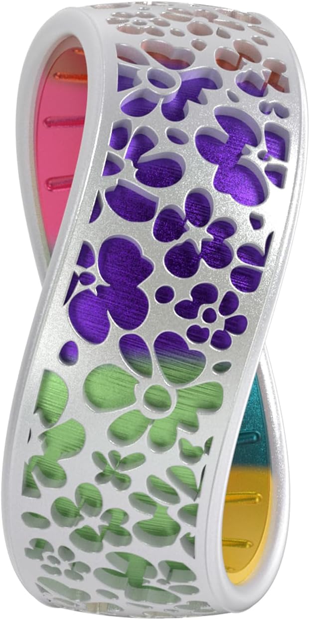 Enso Rings Etched Classic Silicone Rings - Garden Party Collection - Comfortable and Flexible Design