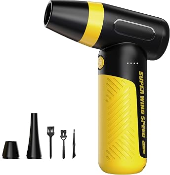 Electric Compressed Air Duster & Blower, 150000 RPM Super Power Adjustable Air Duster, 3 Speed Cordless Mini Blower, USB Rechargeable 5V/2A, Portable Dust Remover for Computer Keyboard Car