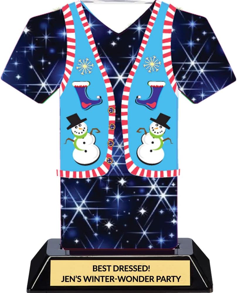 Ugly Christmas Sweater Trophies - Colorful Tacky Sweater Party Awards