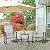 Vongrasig 3 Piece Outdoor Rocking Bistro Set, Textilene Fabric Small Patio Furniture Set, Front Porch Rocker Chairs Conversation Set with Glass Table for Lawn, Garden, Balcony, Poolside (Light Gray)