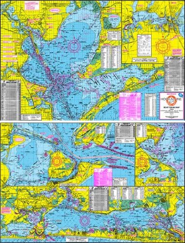 F102 Boat Fishing Map of Galveston Bay Area