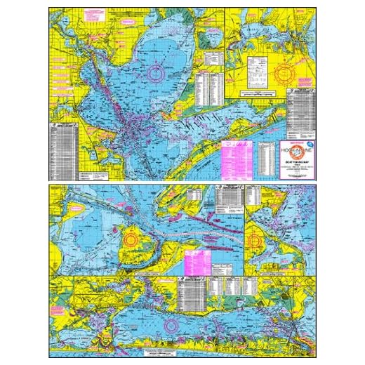 Hook-N-Line Maps F102 Boat Fishing Map of Galveston Bay Area