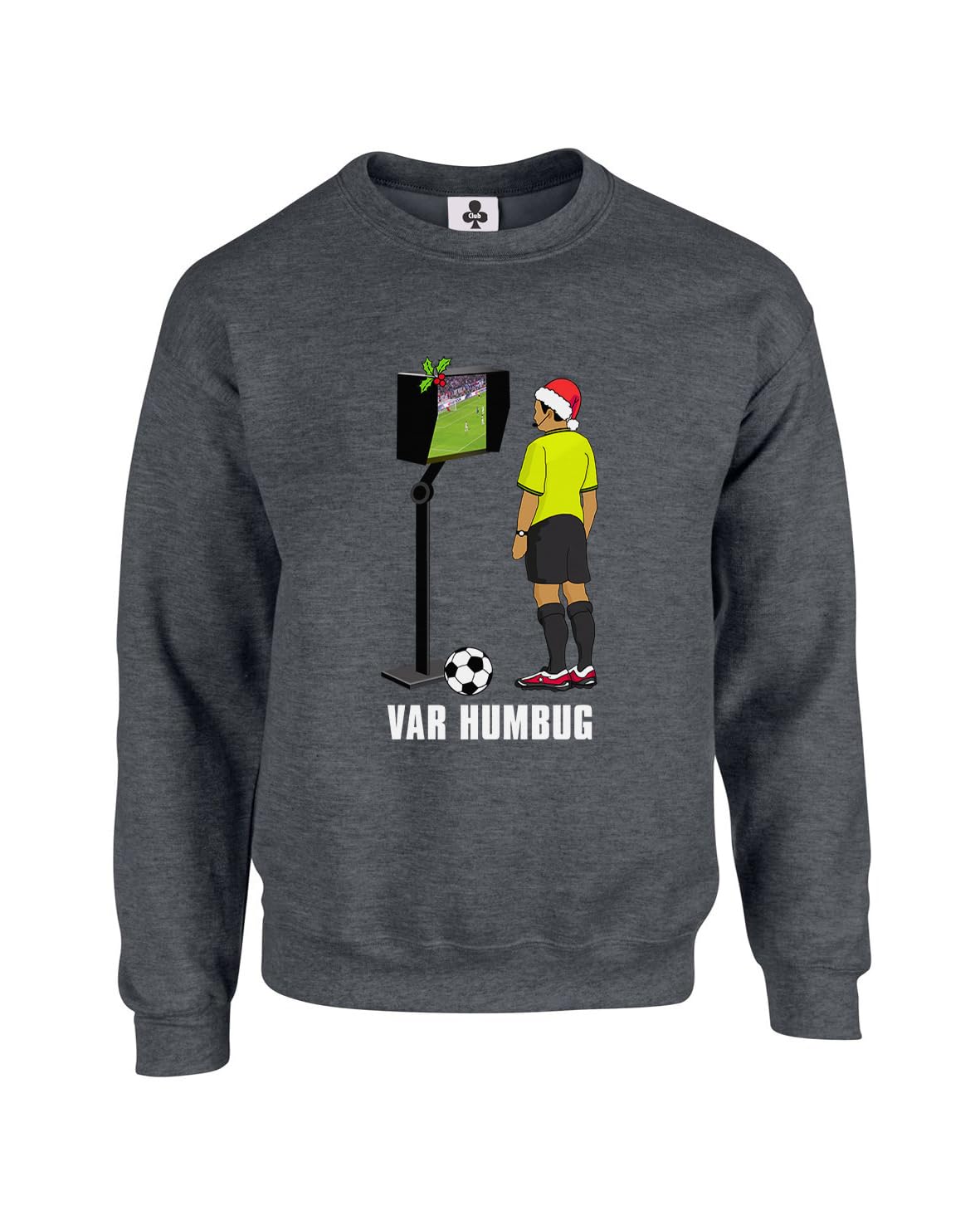 Taylor Brown Unisex Dark Heather Var Humbug Football, Christmas Xmas Festive Meme Novelty Humerous Footy Sport Funny Adults Sweatshirt Jumper