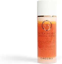 CIRCCELL Limpador facial Tetra Acidic: Aperfeiçoe sua pele com uma mistura de ácidos glicólico, málico, lático e salicílico infundidos com óleos nutritivos de jojoba