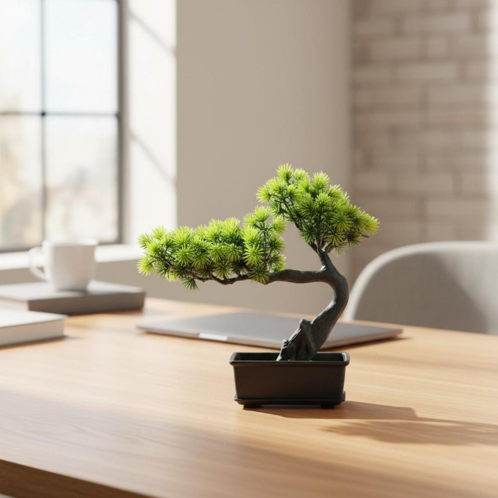 Amazon.co.jp: predolo 卓上ミニ盆栽 水やり不要 人工松 鉢植え お