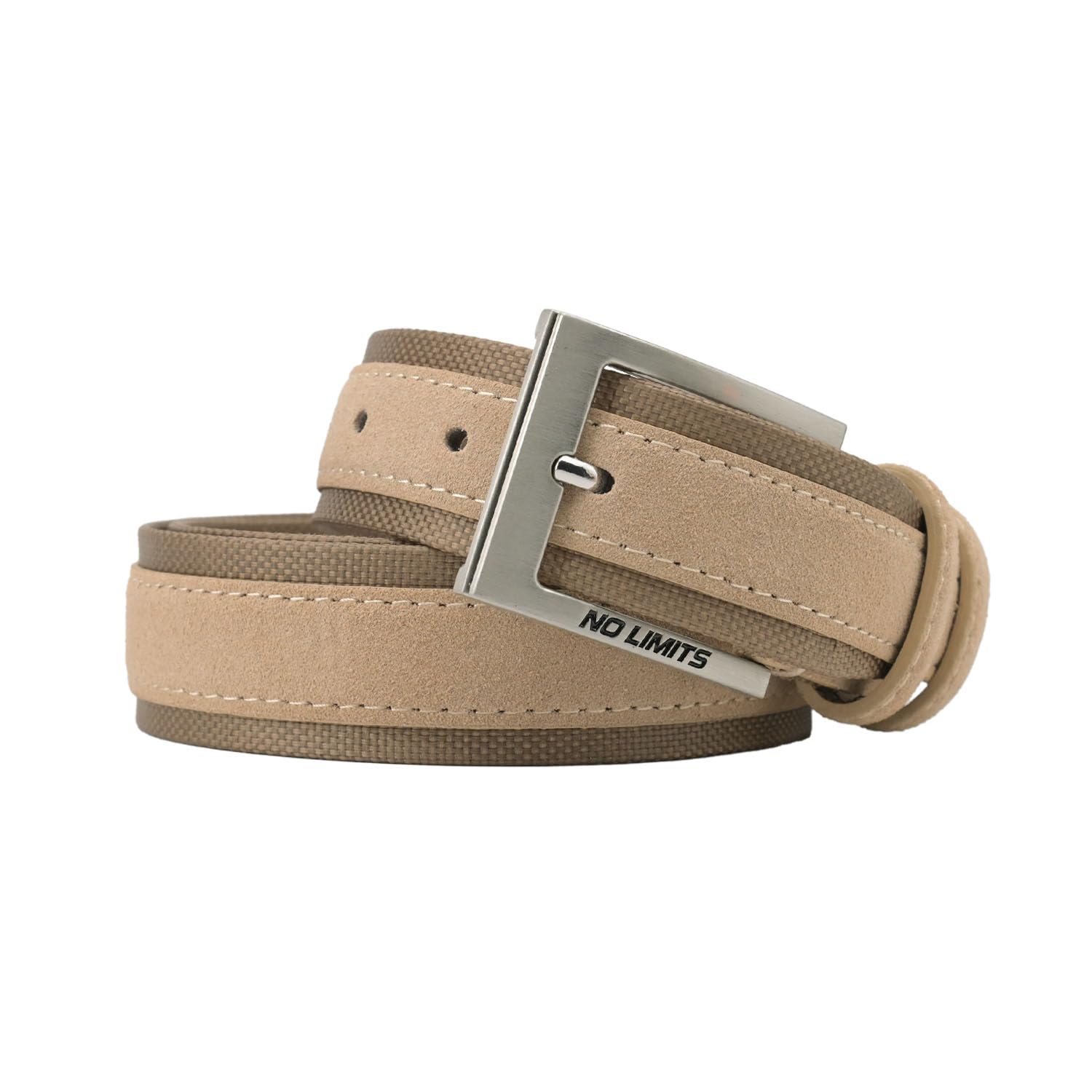 No Limits Cintura Uomo in Pelle Scamosciata e Nylon, Sportiva, Alta 3,5 cm, Fibbia Nickel Free, Accorciabile, Con Scatola