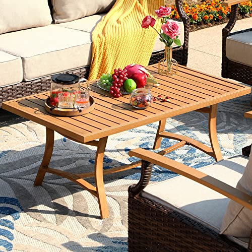 Sophia & William Oversized Outdoor Patio Furniture Set 6 Piece 7 Seats High Back Rattan Patio Conversation Set With 2 Deep-Seating Swivel Sofa Chairs,3-Seat Sofa,2 Single Sofa,1 Coffee Table (Beige) #TOP5