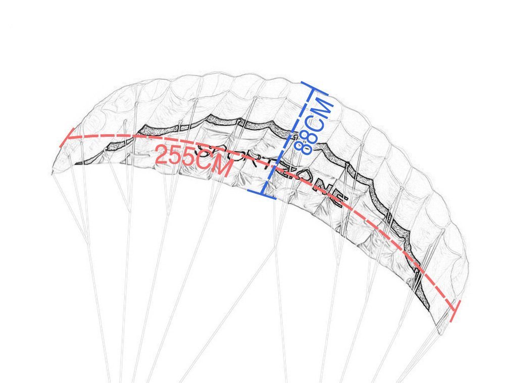 Kwasyo 2,5 m Deux Ligne Parapente Cerf-Volant Avec Manette 30m, Cerf-Volant pour Le Sport en Plage, Jeux de Plein Air Dans Le Jardin