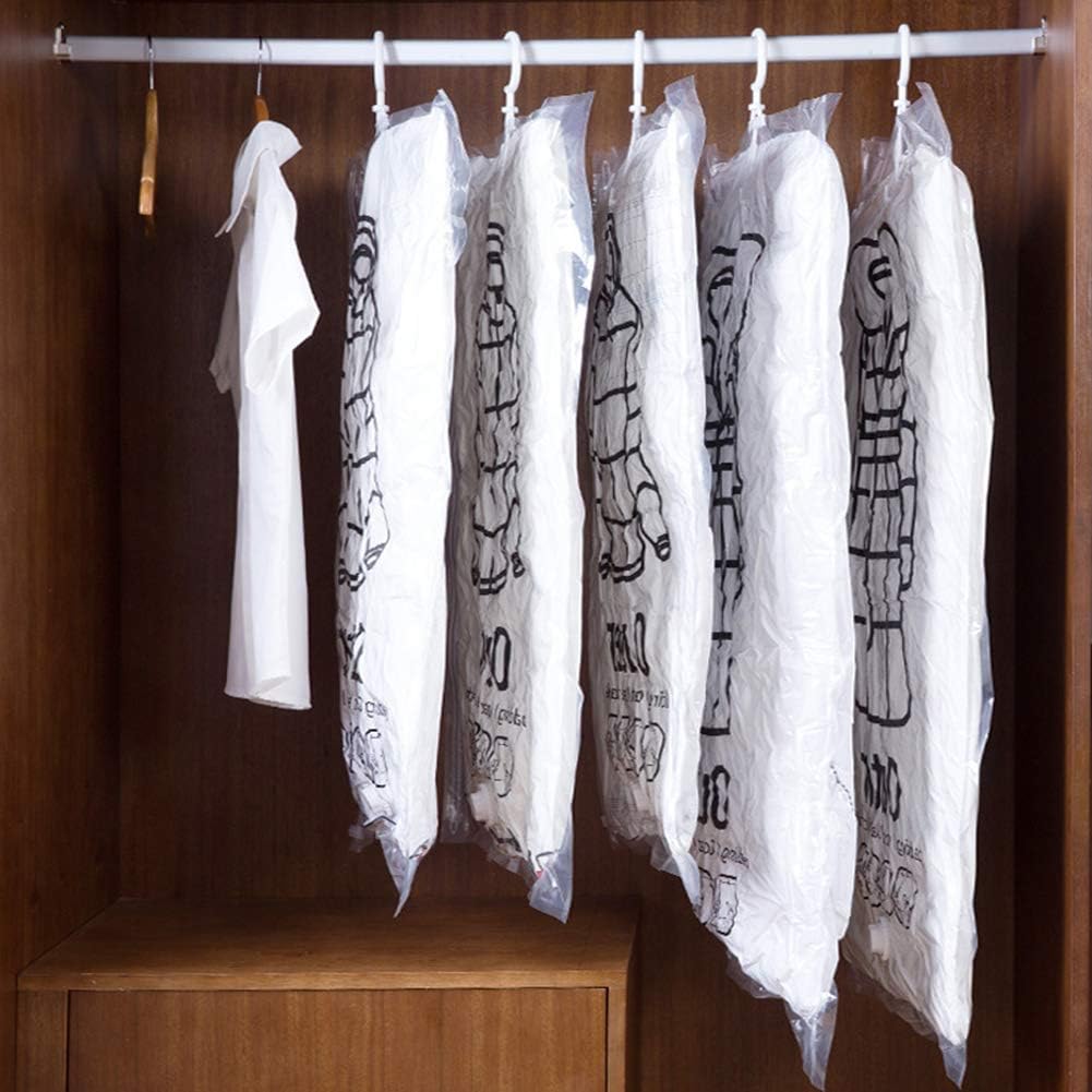 KongEU Hanging Vacuum Space Saver Bags Wardrobe Organizer Set of 5