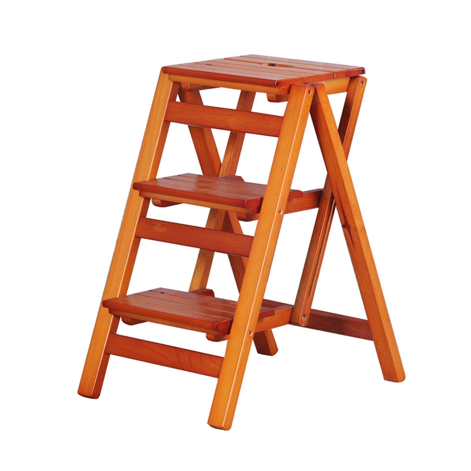 Escabeau en bois robuste 3 marches structure stable polyvalente