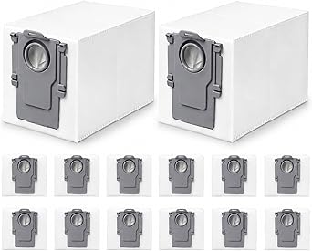 14 Pack Dust Bags Replacement for Roborock QV 35A/Qrevo S5V/QV35S/Saros 10/10R/Z70/Qrevo/Q Revo/S/Qrevo Pro/Plus/MaxV/Master/Curv/Edge/S5X/Qrevo Edge S5A/S8 MaxV/S8 Max Ultra Robot Vacuum Cleaner