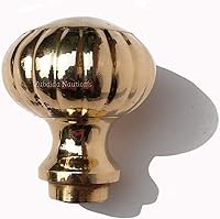 Vista 1 de Pomo redondo de latón macizo en relieve antiguo para bastones de bastón, color dorado