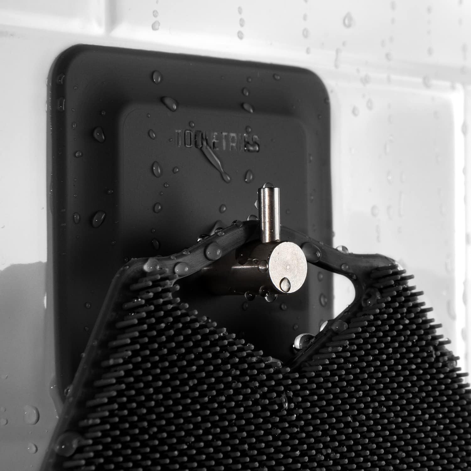 TOOLETRIES The Harvey & Oliver and Body Scrubber & Storage Hook Bundle - Charcoal