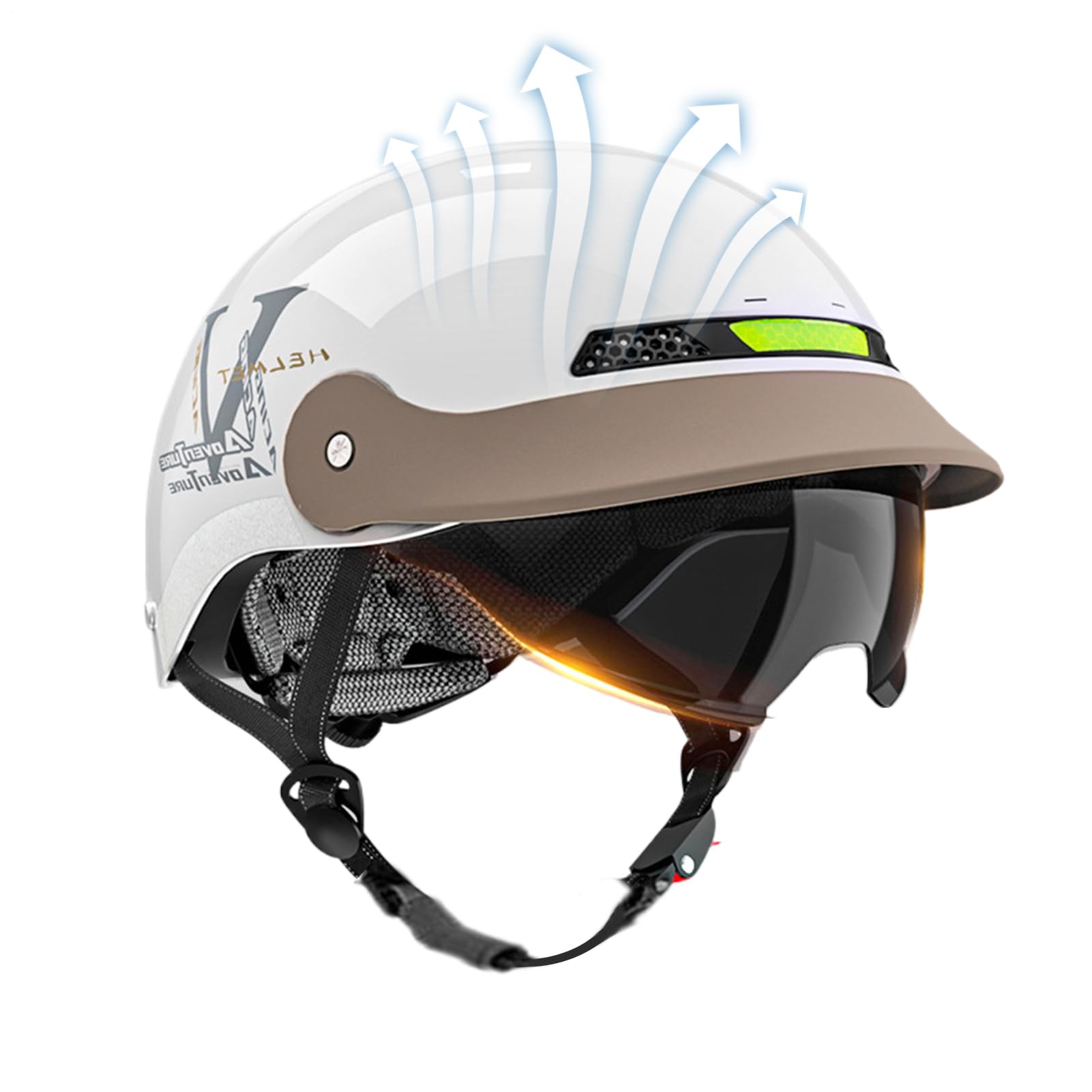 Casco de Motocicleta Abierto De Cierre Rápido De Protección