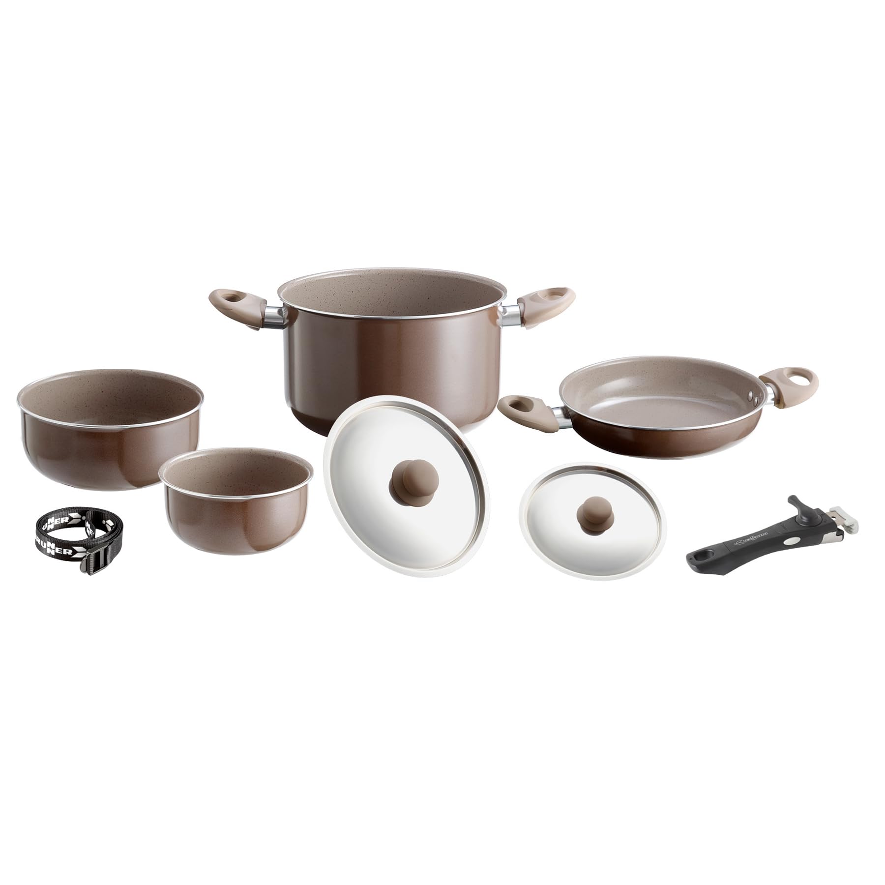 Brunner Alu Kochtopfset Kochgeschirr Campingtöpfe Topfset CHOCOLATE 7+1