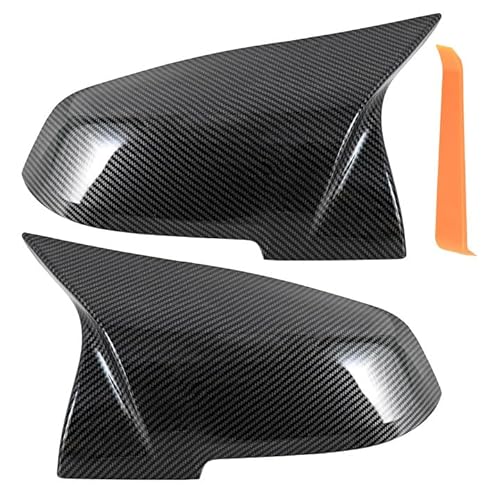 ドアバックミラーカバーキャップ カーボンファイバー交換用 BMW F20 F22 F30 F31 F32 F33 F36 F87 M2 X1 E84 328330i 335i 428i 435i用 - 2個 (カーボンファイバー)