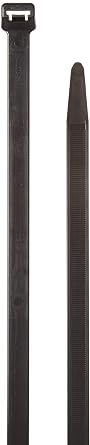 Hellermann Tyton T255M0HIRX2 Heavy Duty Cable Tie, 22" Long, 250 lb Tensile Strength, PA66HIRHSUV, Black Pack of 25
