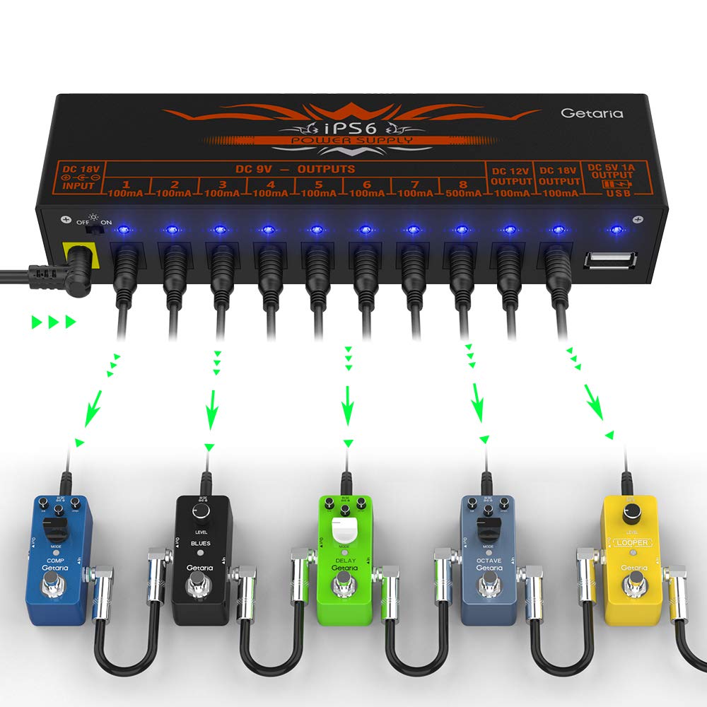 10-fach Netzteil Für Gitarrenpedale – Mit Kurzschlussschutz, USB & EU-Stecker