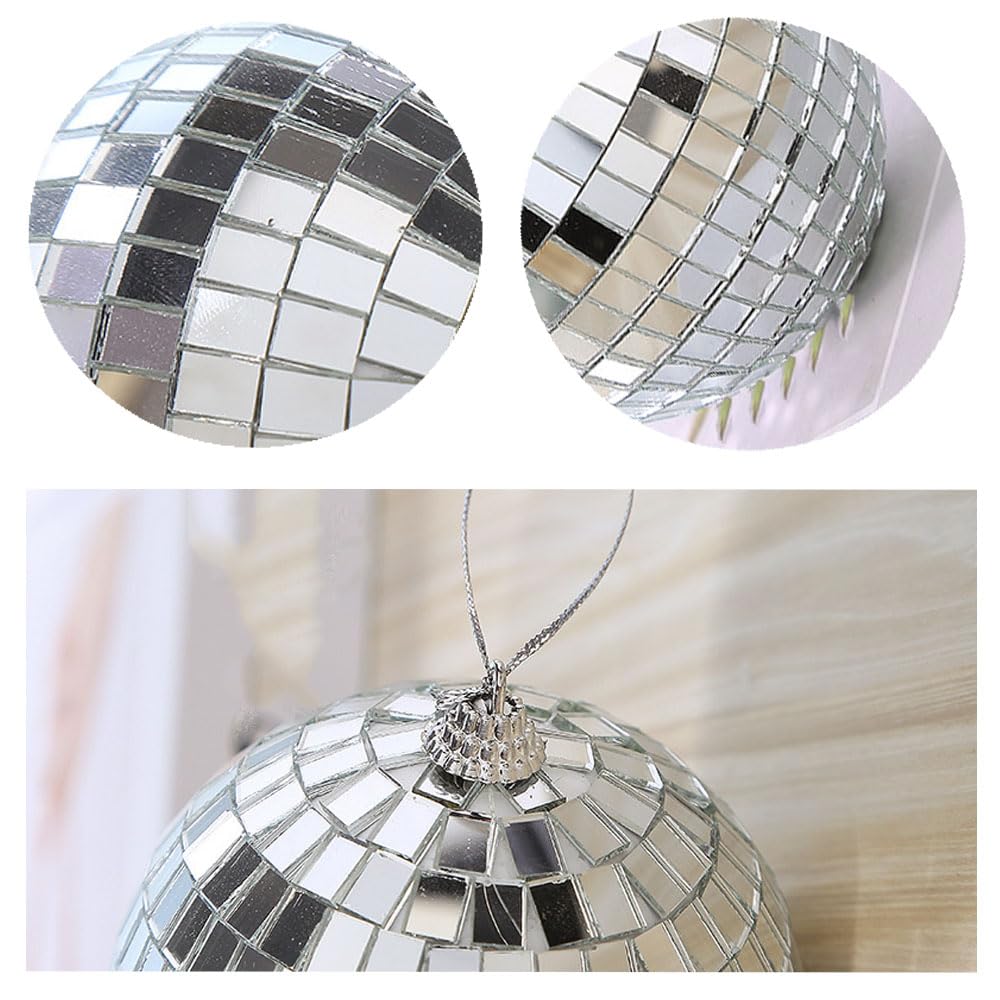 Changyeah 15 Boules à Facettes Argentées - Boules Disco Miroir Pour Gâteau, Noël Et Fêtes (2cm, 6cm, 10cm)