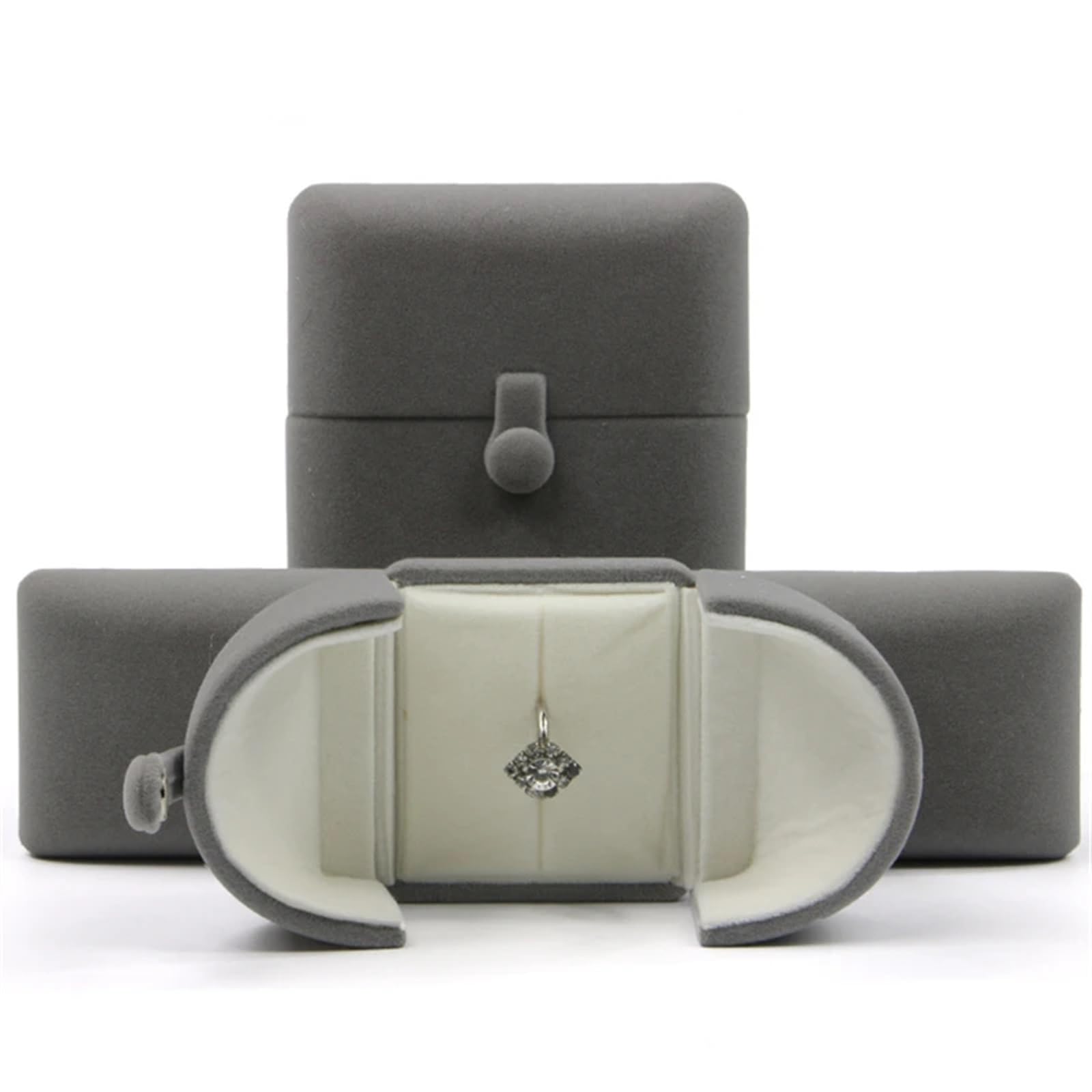 LTYKNGH Ring Box Accessory Box Earring(GRAY,Double Ring Box)