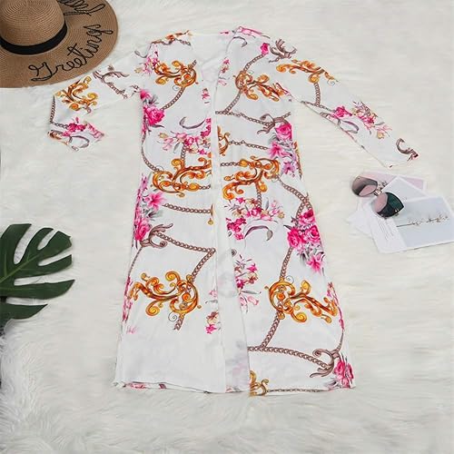 Miniatura 3 de Conjunto de 2 piezas para mujer con estampado floral, cárdigan de manga larga y pantalones largos