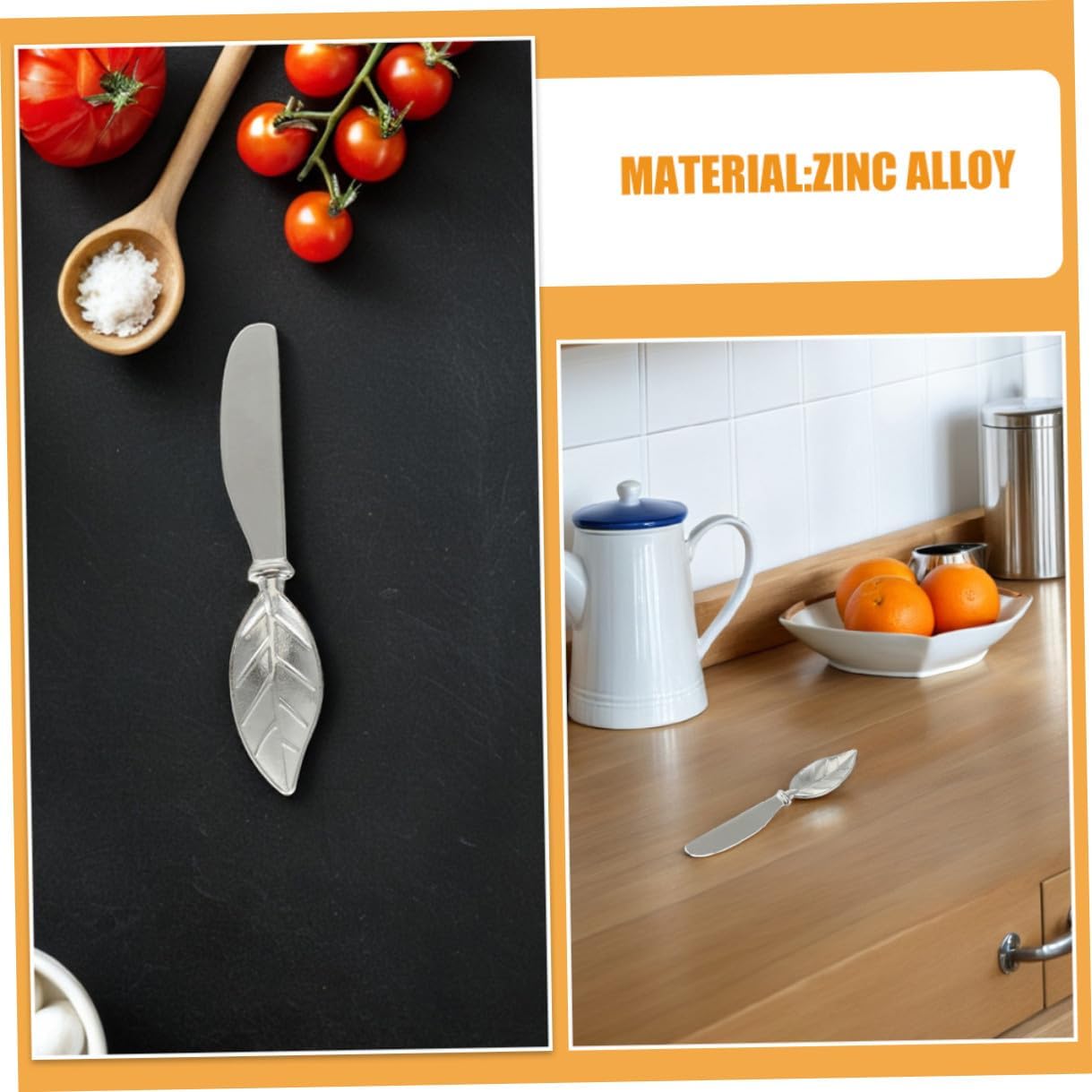 Leaf Butter Knife Set 4pcs Zinc Alloy for Weddings Birthdays