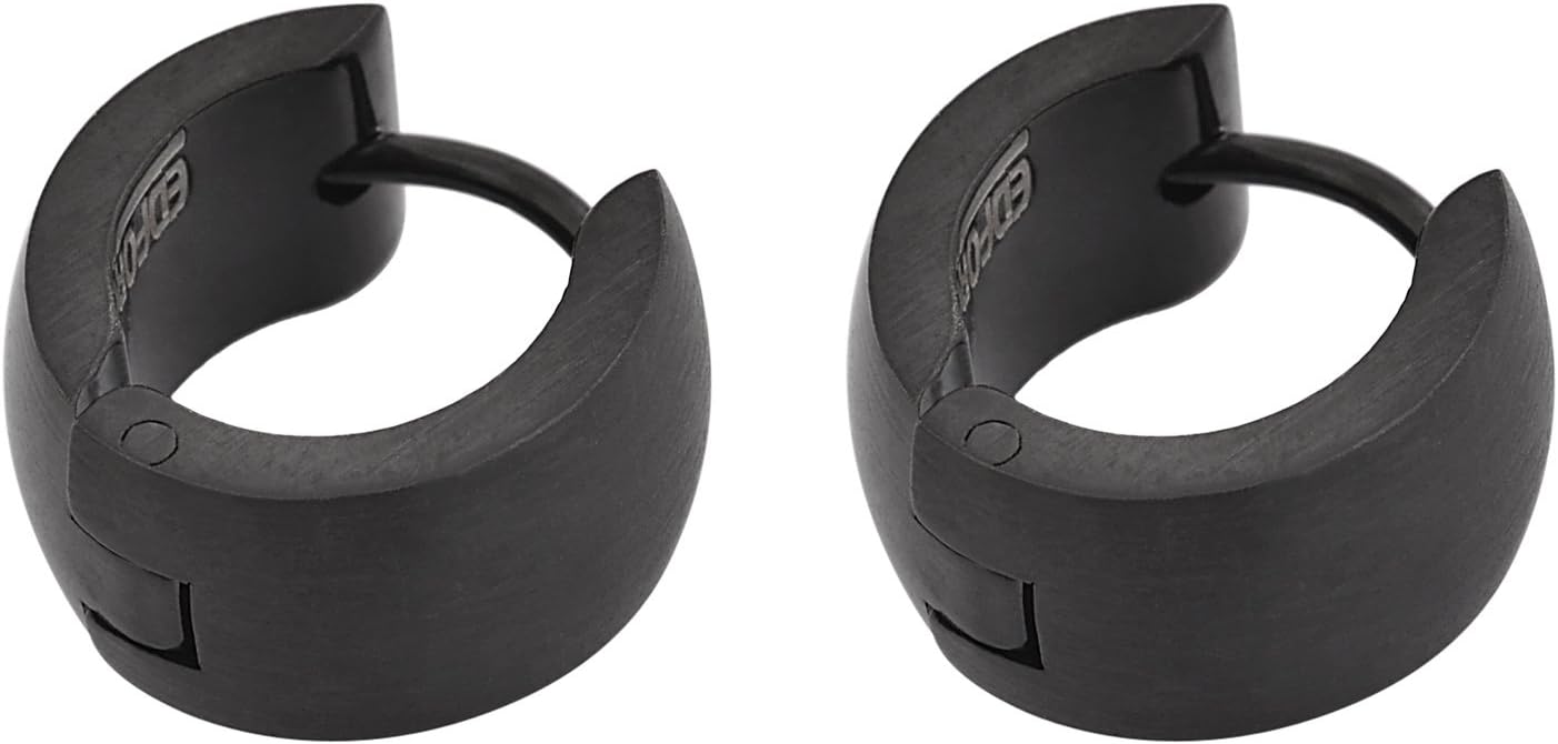 Edforce Stainless Steel Men's Women's Small Huggie Hoop Earrings Triple Set, Three Pairs - Image 3