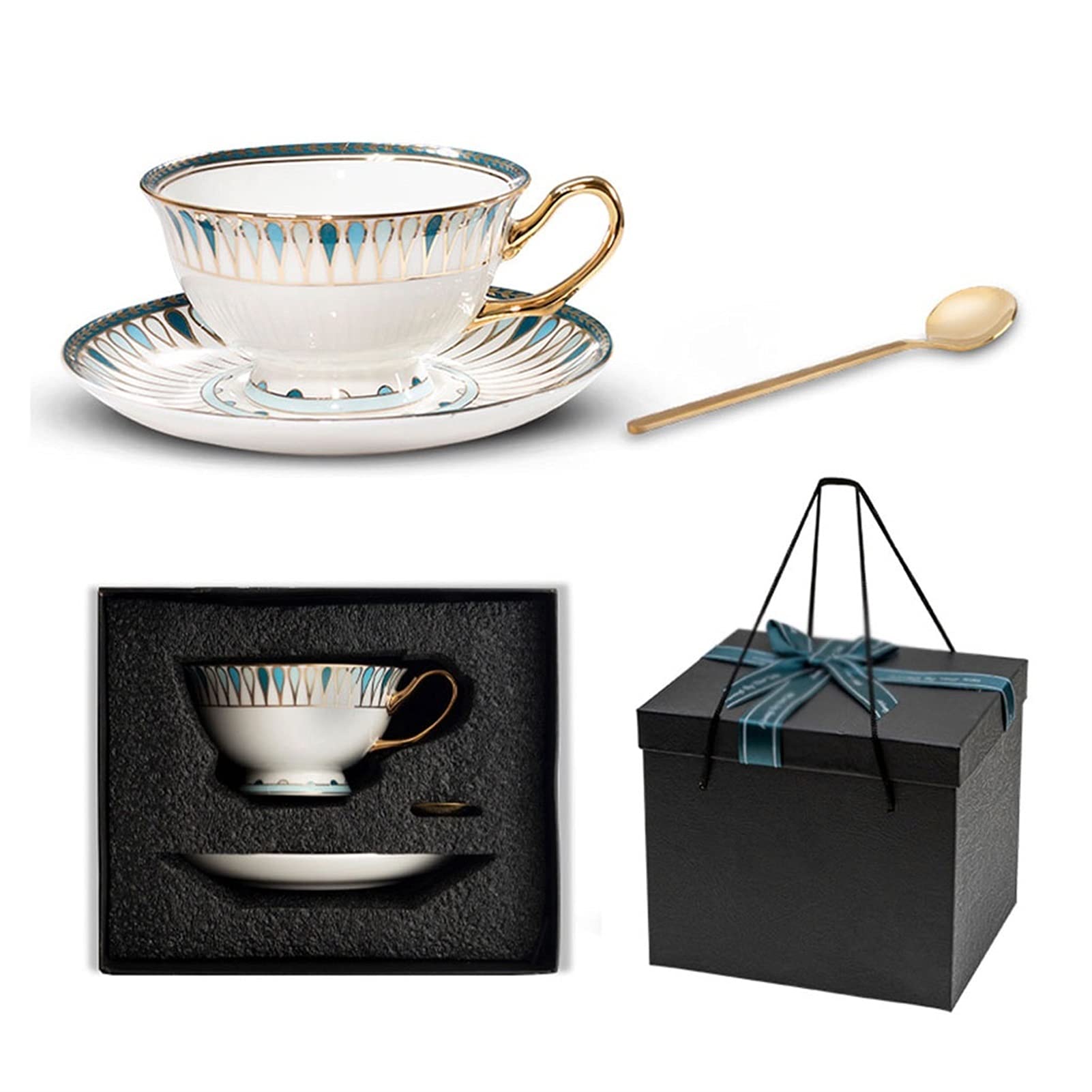 Kubek do kawy, filiżanka do herbaty kubek do kawy, filiżanki do espresso w stylu chińskim filiżanki do kawy i spodki porcelanowe filiżanki do cappuccino (B)