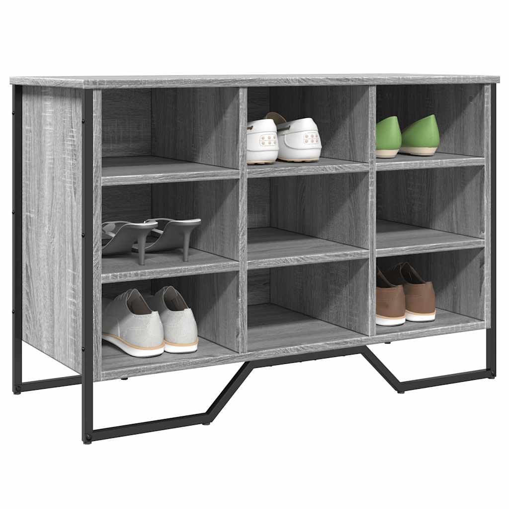 Regał na buty Sonoma szary, 90 x 38 x 61,5 cm, materiał drewnopochodny z miejscem do przechowywania i stabilnymi metalowymi nogami do przechowywania