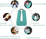Traveling Car Pillow for Kids Adults, Kids Travel Pillow, Kids Car Pillow for Sleeping, Car Seat Pillow for Toddlers, Head and Body Support U Shaped Pillow for Travel (Blue)
