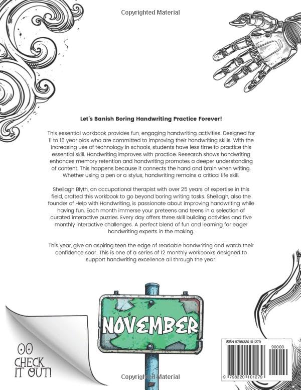 Daily Handwriting Practice Workbook for Teens - November: Improve handwriting skills, a workbook for 11 to 16 year olds - Image 2