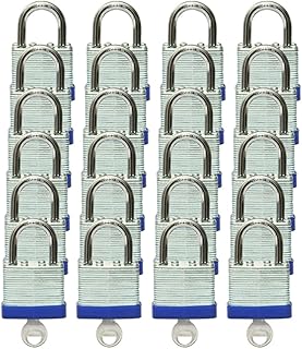 Laminated Heavy Duty Steel Keyed Padlocks, Keyed Alike Locks, Normal Shackle Padlocks, XanHen, 1-9/16"(40mm) Wide Body, Pack of 24