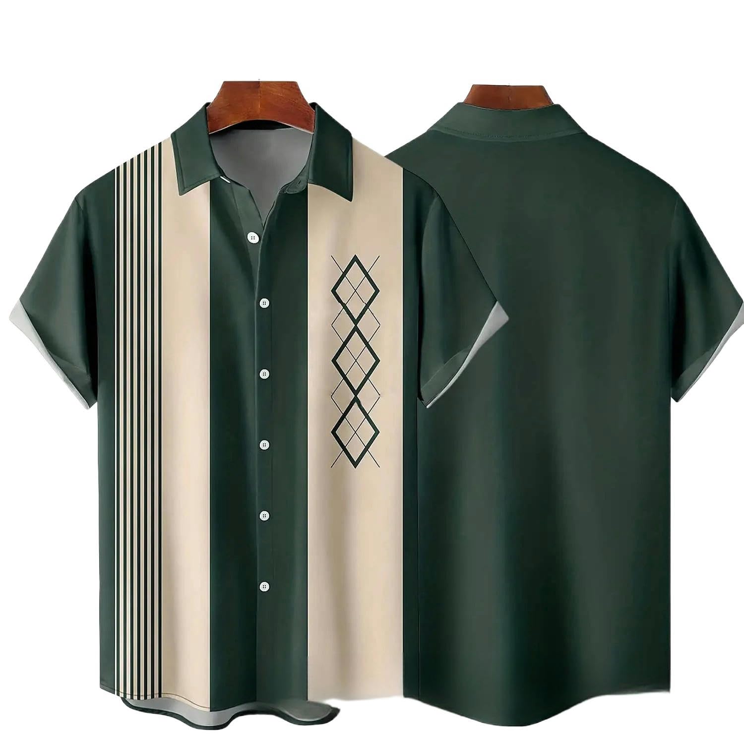 Camisa hawaiana de verano para hombre, camisa hawaiana, informal, estilo vintage, ropa de impresión geométrica