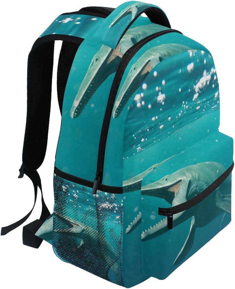School Backpack Mosasaurus Bookbag for Boys Girls Teens Casual Travel Bag Computer Laptop Daypack
