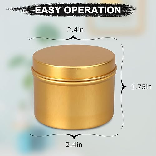 Miniatura 2 de DINGPAI Lata para velas, 18 unidades, recipientes de vela de 4 onzas, tarros de vela para hacer velas, color dorado, artes y manualidades,