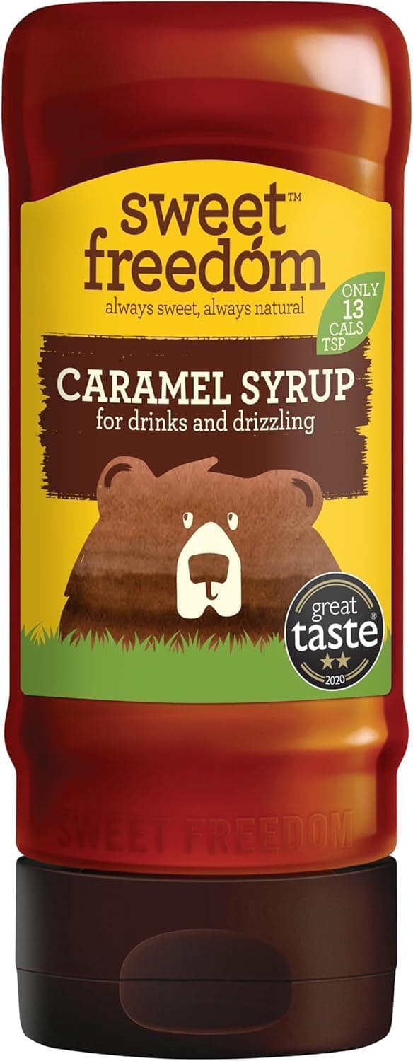 Caramel Syrup 350 g – Vegan Drizzle for Coffee and Pancakes, Naturally Sweetened with Fruits, Only 13 Kcal Per Teaspoon (Pack of 1)