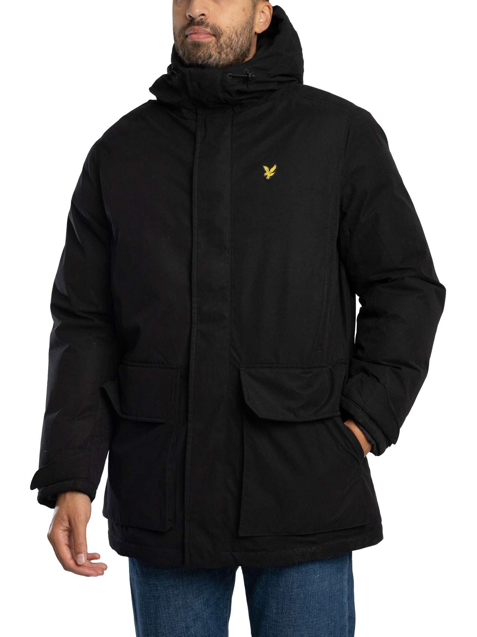 Lyle & Scott Uomo Giacca Parka A Membrana, Jet Black, XXL