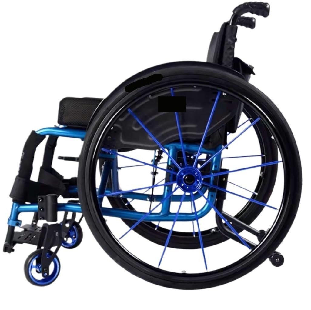 Silla de ruedas manual ligera y plegable con marco de aluminio para movilidad interior y exterior