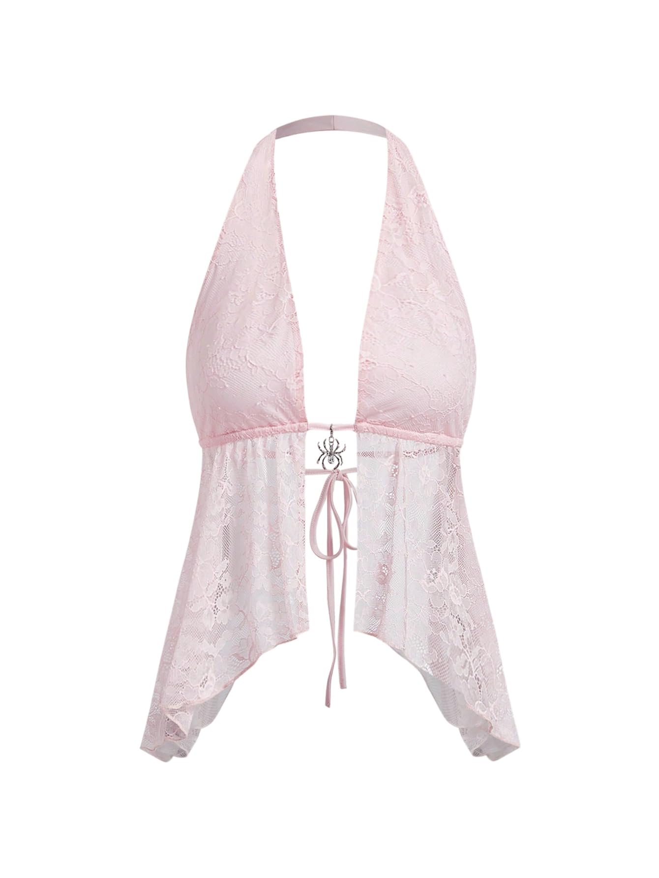 MakeMeChic Top feminino frente única Y2k Going Out Cheetah Print Top - G - Renda rosa