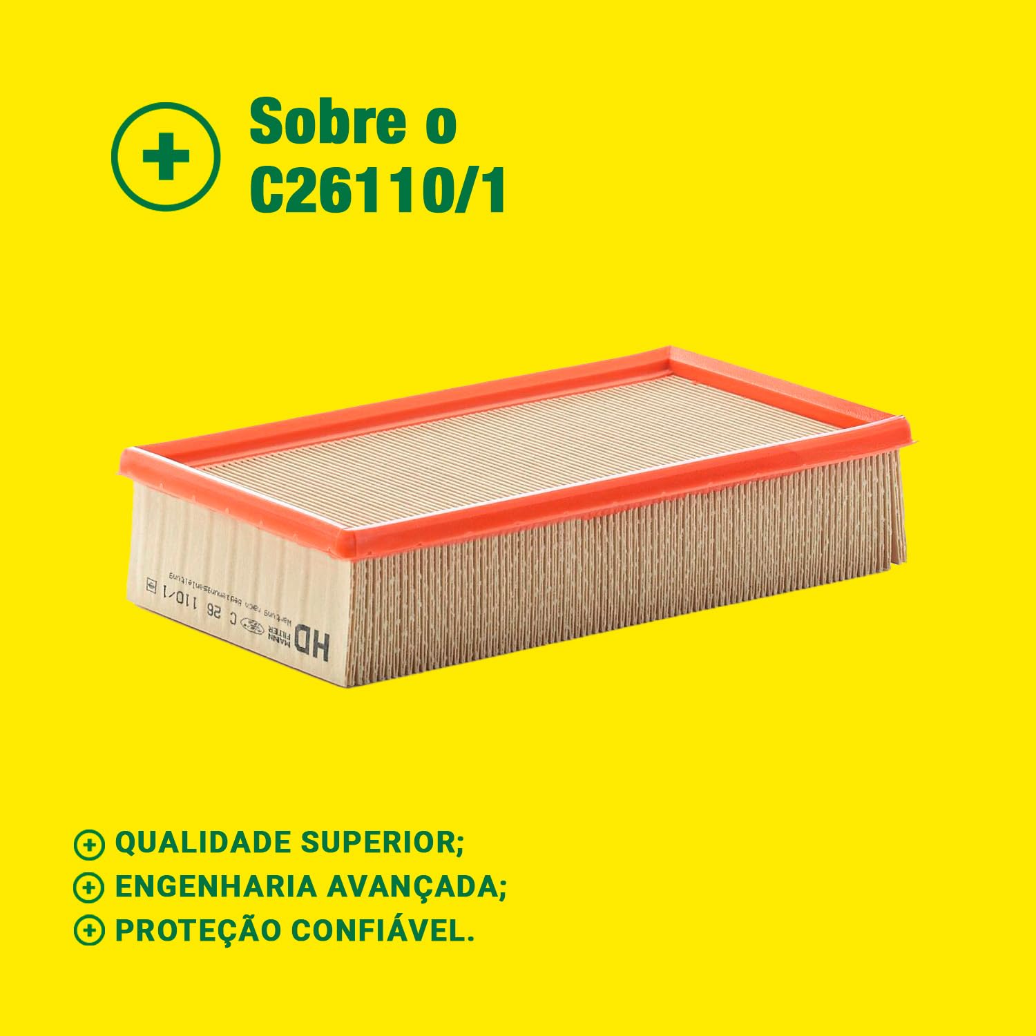 C 26 110/1 MANN-FILTER Filtro aria Lunghezza: 256 mm