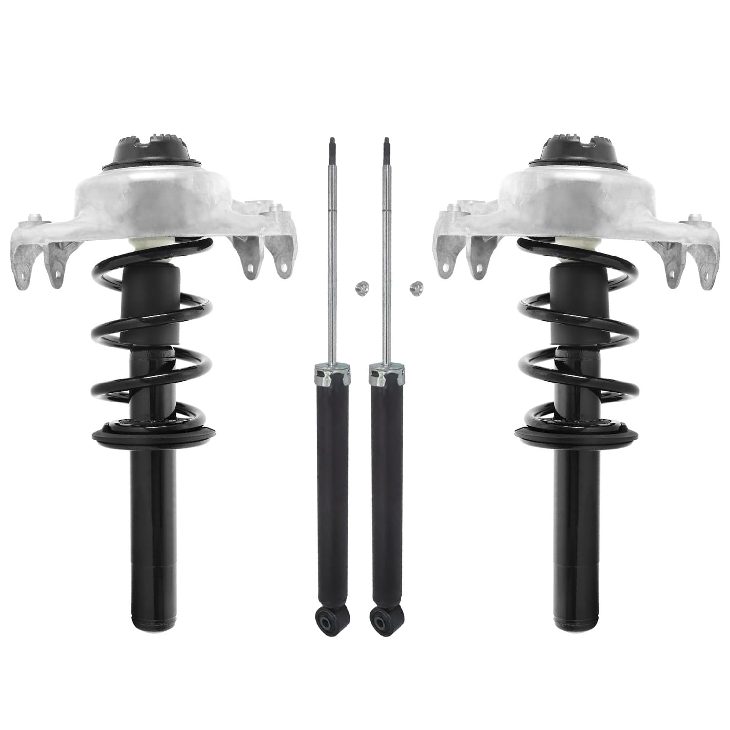 Detroit Axle - 4pc Front Struts Rear Shocks for Audi A4 A5 Quattro, 2 Front Struts with Coil Springs 2 Rear Shock Absorbers Replacement Suspension Kit
