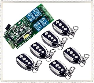 4CH Wide Voltage 85V~250V 110V 220V 250V RF Wireless Remote Control Relay Switch Receiver with 6PCS Transmitter for Garage Doors