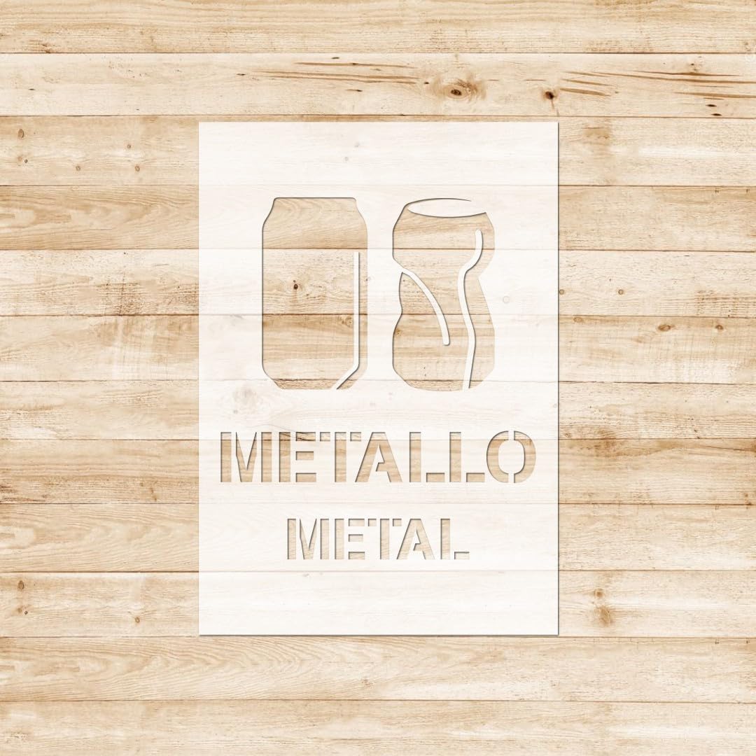 Stancil para señalización horizontal de polipropileno transparente grosor 0,5 mm - Material reutilizable y lavable - Recolección diferenciada metal - 250 x 350