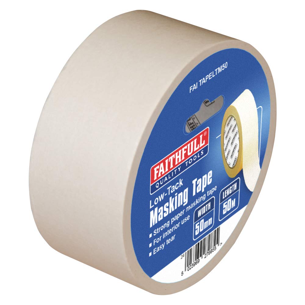 Faithfull Low Tack Masking Tape 50mm x 50m FAITAPELTM50