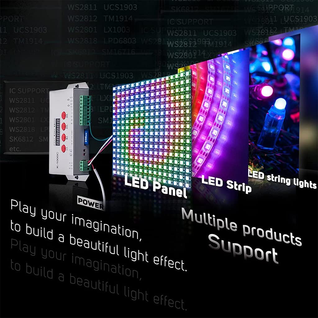 Adatto Per K-1000c Full-color Con Scheda Programmabile Controller Scrivibile Codice DMX512 Illuminazione Intelligente Pixel Monitor Portatile Aggiornato
