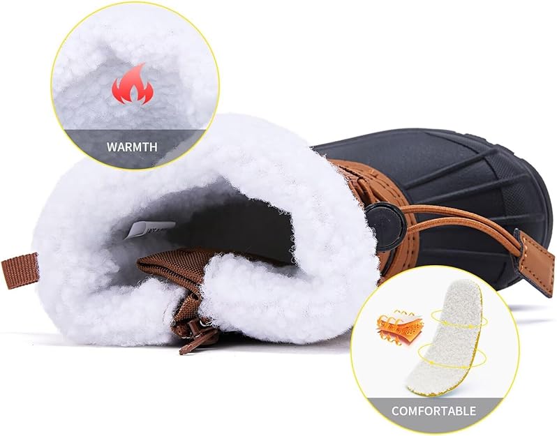 BMCITYBM Toddler Snow Boots Boys Girls Winter Shoes Cold Weather Outdoor Lightweight Waterproof Boots