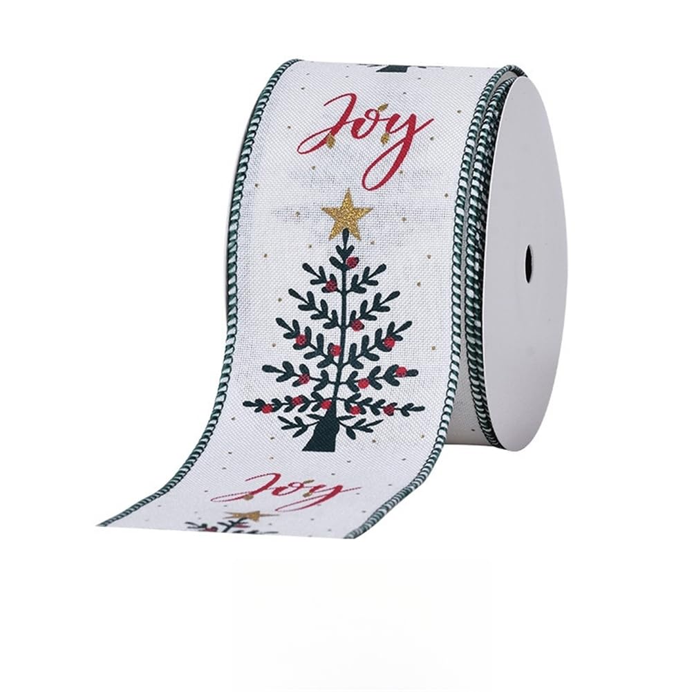 50 Yard Weihnachtsbänder - 63 mm Breite Satinband für Geschenkverpackung Geschenkband Schleifenband Dekoband Stoffband für Geschenkverpackung DIY Luftballons Weihnachten (P)